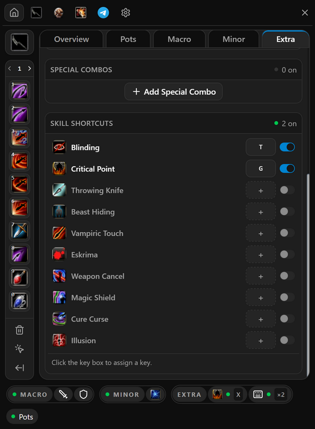 Skill Shortcuts
